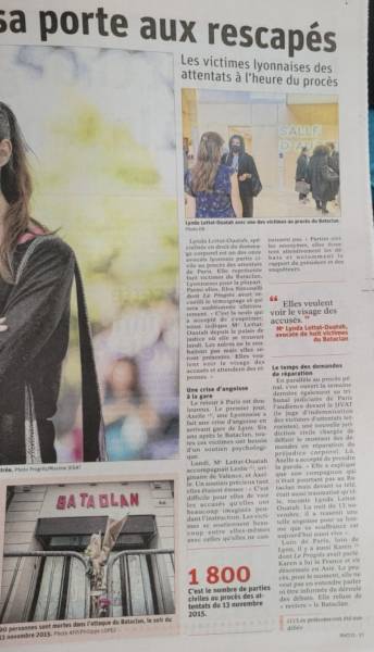 Le Cabinet Clapot-Lettat aux côtés des rescapés lors du procès du Bataclan à Paris. 