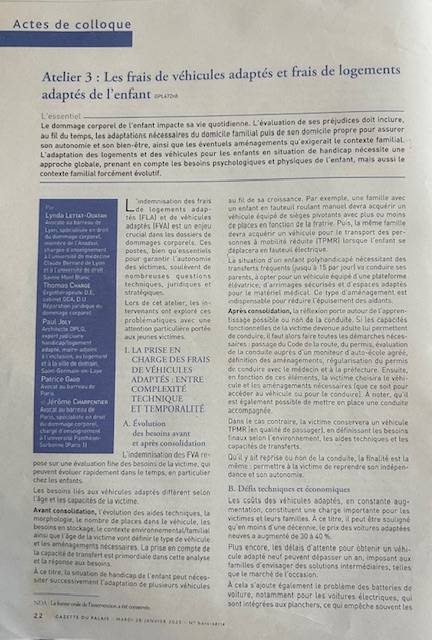 Contribution du Cabinet Clapot-Lettat sur l'adaptation du domicile et du véhicule de l'enfant handicapé. 